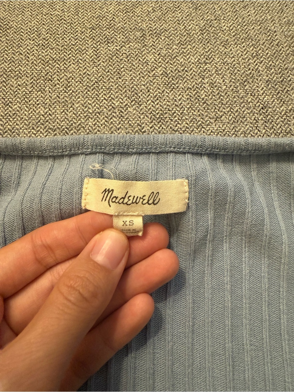 Madewell Powder Blue Ribbed Button Tank - Picture 3 of 4